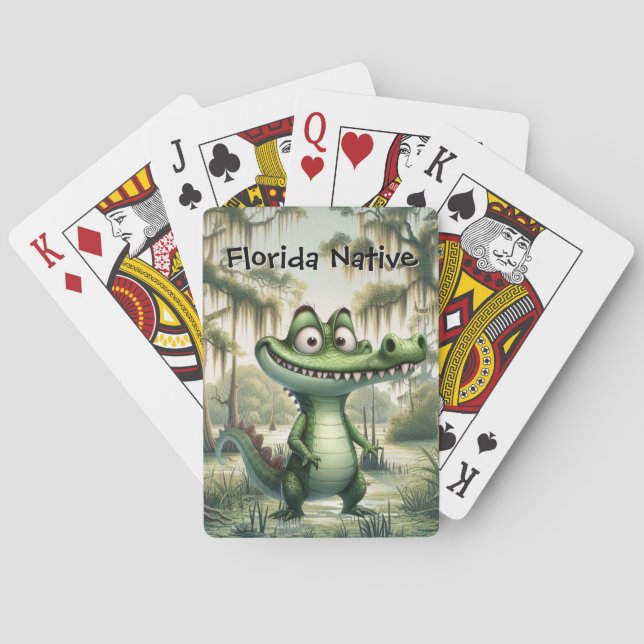 Baraja De Cartas Caimán en el Pantano (Reverso)