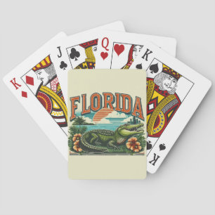 Baraja De Cartas caimán retro Florida