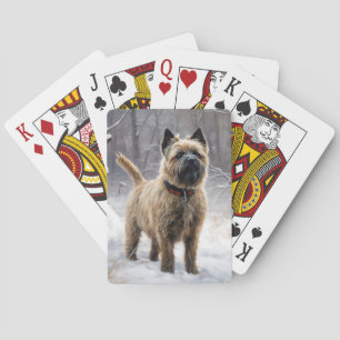 Baraja De Cartas Cairn Terrier Deja que nieve Navidad
