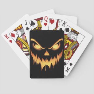 Baraja De Cartas Calabaza asustada Jack O Lantern Face Halloween