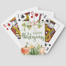 Baraja De Cartas Calabaza de Acción de Gracias y otoño