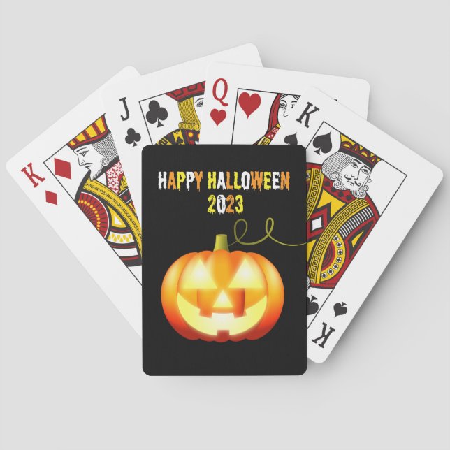Baraja De Cartas Calabaza de Halloween 2023 (Reverso)