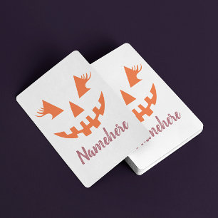 Baraja De Cartas Calabaza de Halloween personalizada femenina Jack
