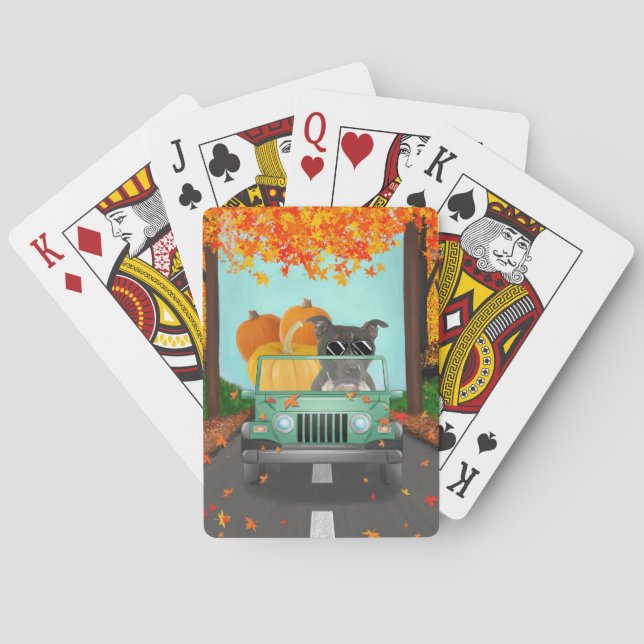 Baraja De Cartas Calabaza de la caída del toro de Staffordshire (Reverso)