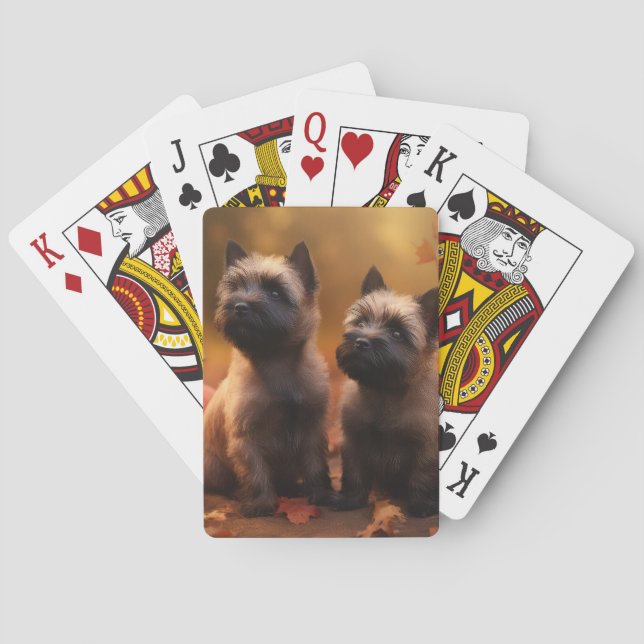 Baraja De Cartas Calabaza deslumbrante de Cairn Terrier (Reverso)