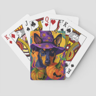 Baraja De Cartas Calabaza helada australiana Kelpie Halloween