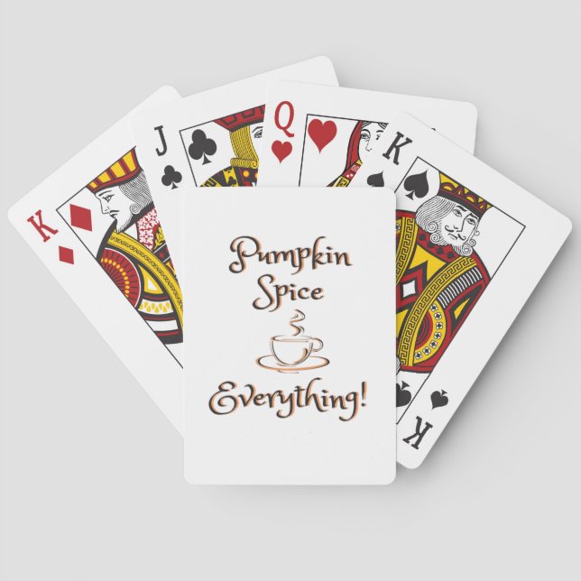 Baraja De Cartas Calabaza Spice Everything Fall Autumn Café Latte (Reverso)