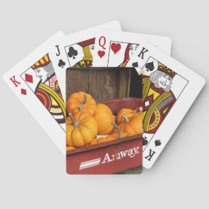Baraja De Cartas Calabazas Caídas En El Viejo Vagón Rojo