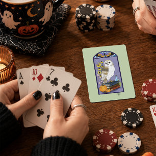 Baraja De Cartas Calabazas de Búho de Granero Art Nouveau Libros An