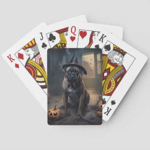 Baraja De Cartas Calabazas de bullmastiff asustan a Halloween