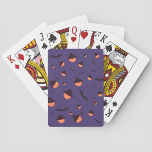 Baraja De Cartas Calabazas Retro naranja y tarjetas de póquer Hallo
