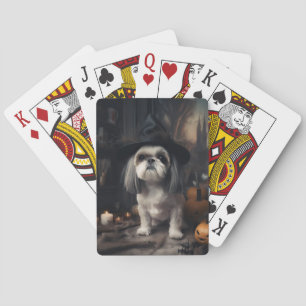 Baraja De Cartas Calabazas Shih Tzu Halloween Asustadizas