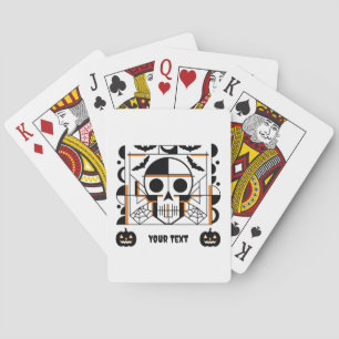 Baraja De Cartas Calavera al estilo de Halloween, murciélagos, tela
