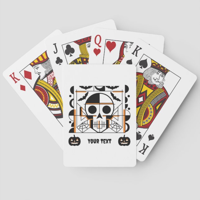 Baraja De Cartas Calavera al estilo de Halloween, murciélagos, tela (Reverso)