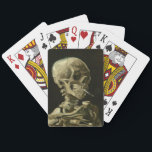 Baraja De Cartas Calavera con cigarrillo de Van Gogh<br><div class="desc">Pinturas expresionistas de Van Gogh: Calavera con pintura de lienzo de cigarrillo en llamas</div>