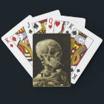 Baraja De Cartas Calavera con cigarrillo de Van Gogh<br><div class="desc">Pinturas expresionistas de Van Gogh: Calavera con pintura de lienzo de cigarrillo en llamas</div>