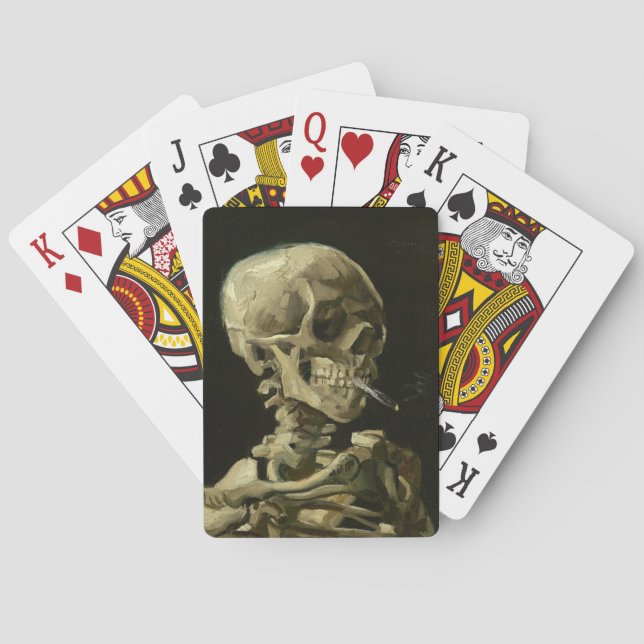 Baraja De Cartas Calavera con cigarrillo de Van Gogh (Reverso)