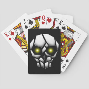 Baraja De Cartas Calavera cromada con ojos brillantes