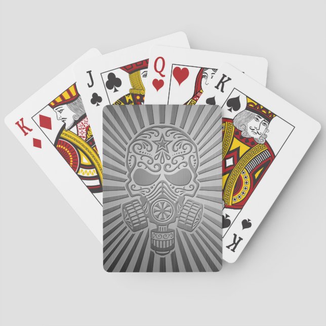 Baraja De Cartas Calavera de azúcar apocalíptica, efecto de acero (Reverso)