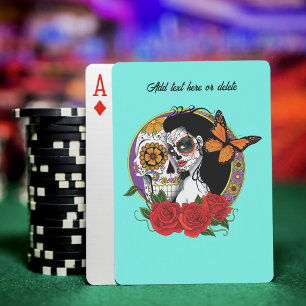 Baraja De Cartas Calavera de azúcar Art Nouveau