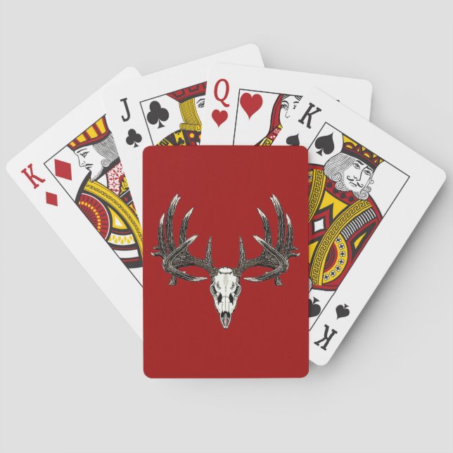 Baraja De Cartas Calavera de ciervo blanca 5 (Reverso)