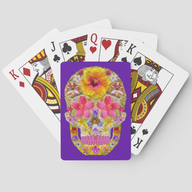 Baraja De Cartas Calavera de Flor 4 - Tropical (Reverso)