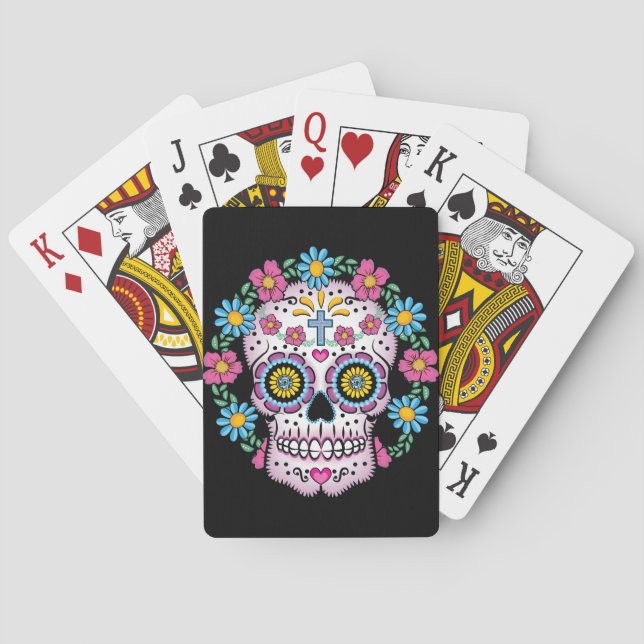 Baraja De Cartas Calavera del Día de los Muertos (Reverso)