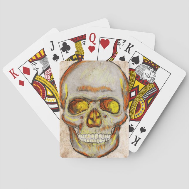 Baraja De Cartas Calavera dibujada a mano (Reverso)