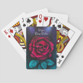 Baraja De Cartas Calavera en las tarjetas de juego clásicas Rosas