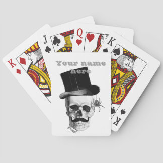Baraja De Cartas Calavera gótica de Steampunk y sombrero superior