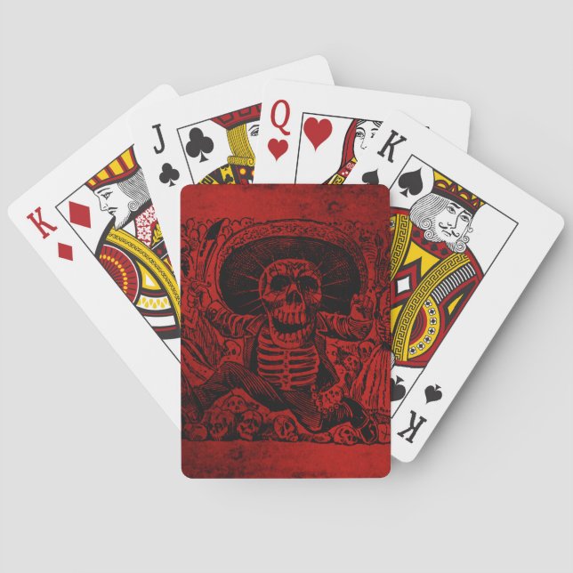 Baraja De Cartas Calavera Oaxaqueña por José Guadalupe Posada (Reverso)