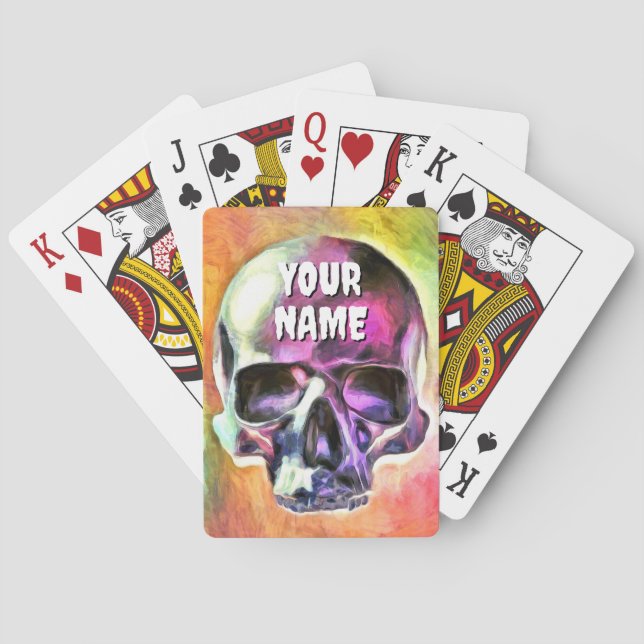 Baraja De Cartas Calavera pintada. Personalizado (Reverso)