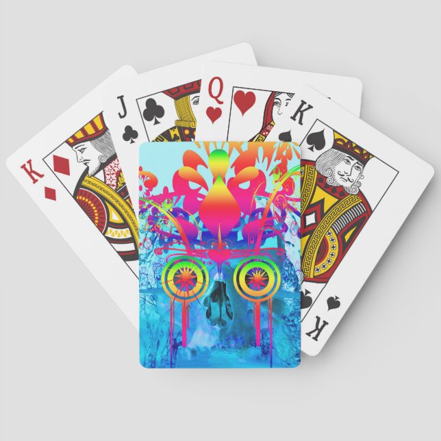 Baraja De Cartas Calavera psicodélica (Reverso)