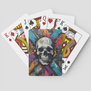 Baraja De Cartas Calavera vívida Graffiti urbano