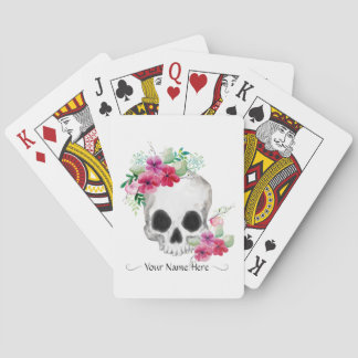 Baraja De Cartas Calavera Y Flores Cualquier Nombre