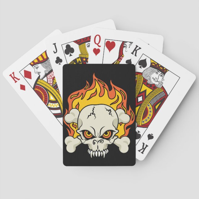 Baraja De Cartas Calavera y huesos cruzados (Reverso)