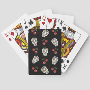 Baraja De Cartas Calaveras de Azúcar Rockabilly RAB Cerezas Sobre N