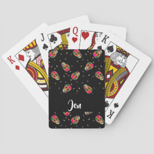 Baraja De Cartas Calaveras locas en negro
