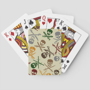 Baraja De Cartas Calaveras piratas con espadas cruzadas