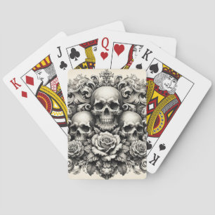 Baraja De Cartas Calaveras y Rosas Vintage