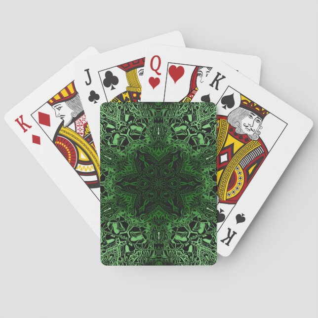 Baraja De Cartas Caleidoscopio verde (Reverso)