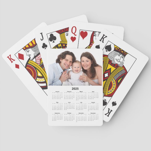 Baraja De Cartas Calendario 2025 con foto Personalizado (Reverso)