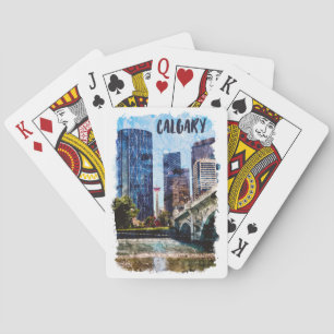 Baraja De Cartas Calgary Alberta Cityscape Skyline