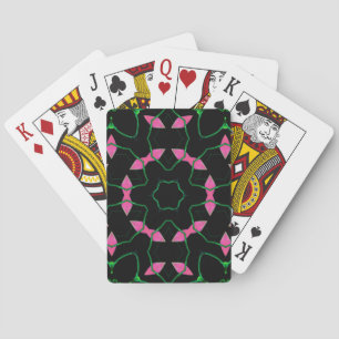 Baraja De Cartas Calidoscopio de Esmeralda y Rosa