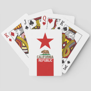 Baraja De Cartas CALIFORNIA Estrella roja de la bandera del Estado 