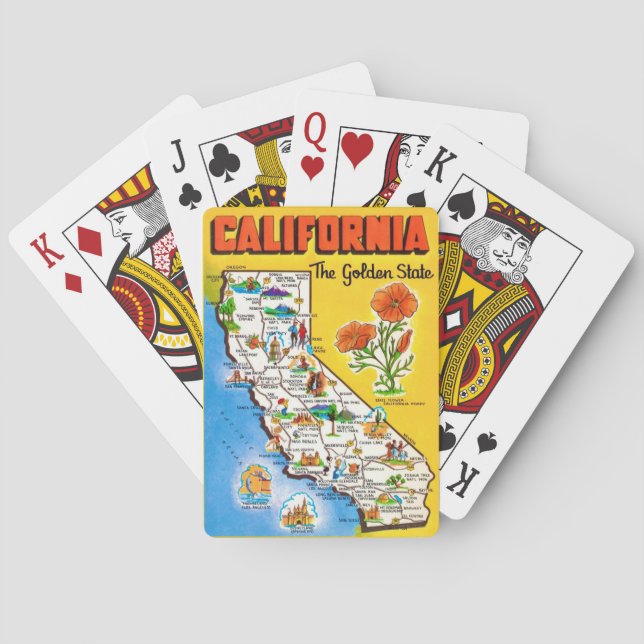 Baraja De Cartas California Golden State Map Playing Cards (Reverso)