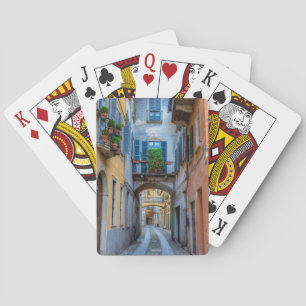 Baraja De Cartas Calle estrecha de la ciudad, Italia