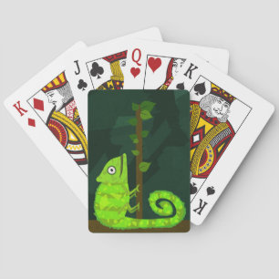 Baraja De Cartas Camaleón lindo verde