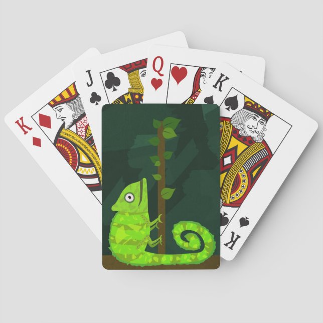 Baraja De Cartas Camaleón lindo verde (Reverso)