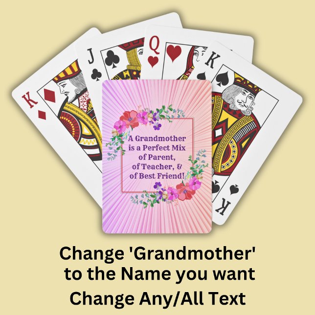 Baraja De Cartas Cambiar nombre y texto Abuela Mezcla perfecta rosa (Subido por el creador)
